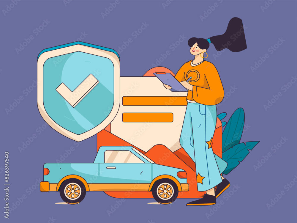 Buy insurance for car flat character vector concept operation illustration
Buy insurance for car flat character vector concept operation illustration