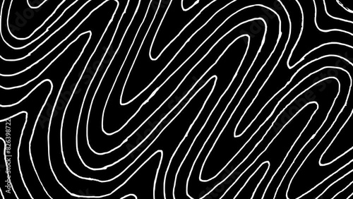 White wiggly hand drawn abstract curvy line pattern doodle overlay animation 