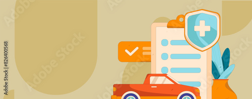 Buy insurance for car flat character vector concept operation illustration
