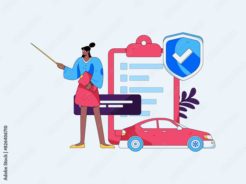 Buy insurance for car flat character vector concept operation illustration
Buy insurance for car flat character vector concept operation illustration