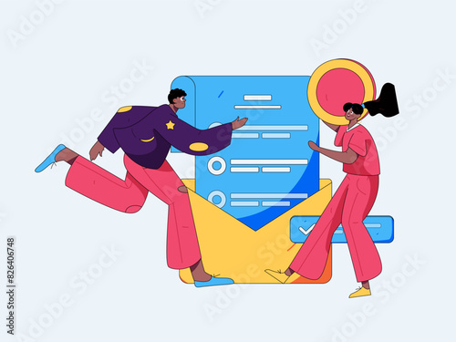 Buy insurance for car flat character vector concept operation illustration
