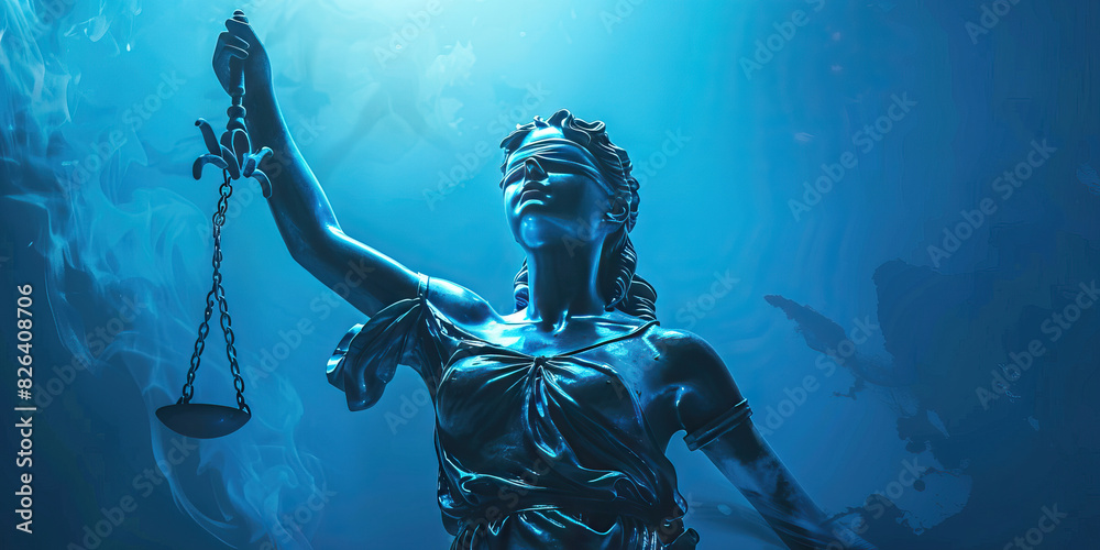 Fototapeta premium Legal Rights blue. The importance of the law and choice.