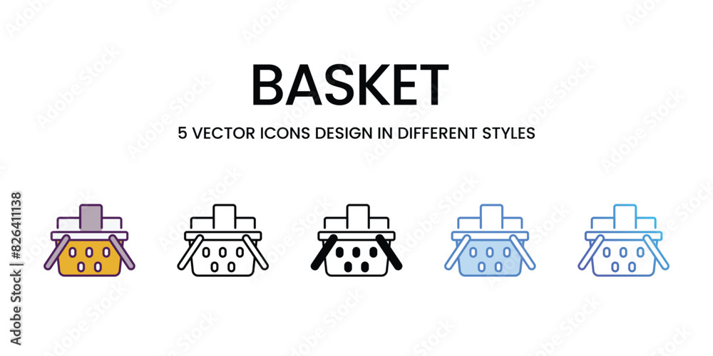 Basket icons vector set stock illustration. Basket icons vector set stock illustration.