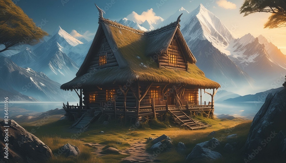 Fototapeta premium An ancient design of a house 