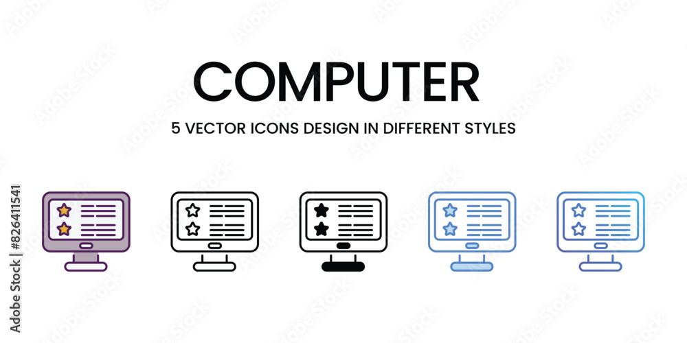 Computer icons vector set stock illustration. Computer icons vector set stock illustration.