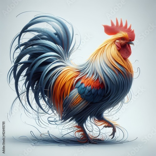 rooster isolated on white © Садыг Сеид-заде