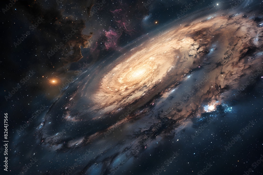Fototapeta premium Captivating Spiral Galaxy in the Cosmic Vastness of the Universe
