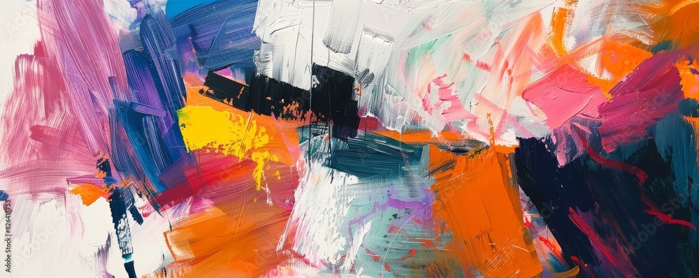 Vivid abstract artwork with bold brushstrokes