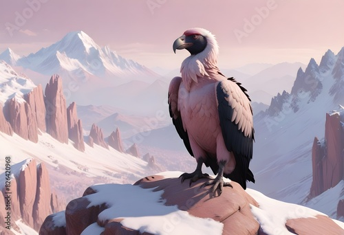 3D model andean condor perched atop a rocky outcro (1) photo