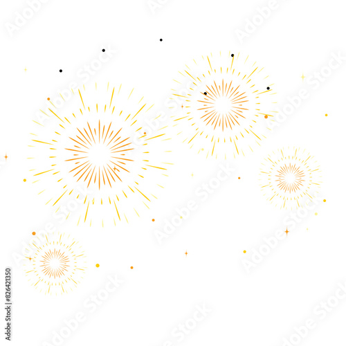 Decorated with fireworks and sparkling stars. Indian festival decoration