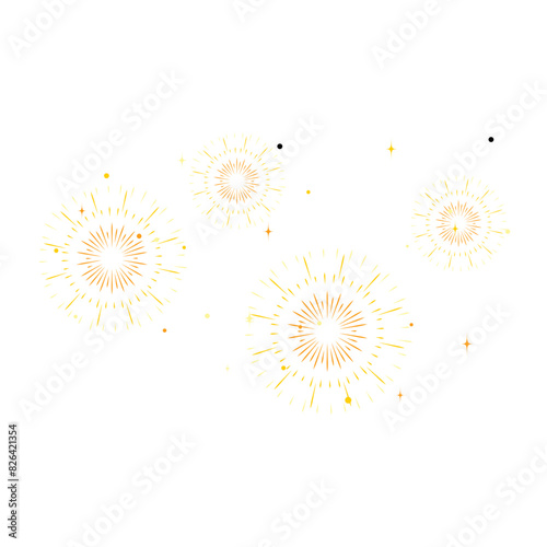 Decorated with fireworks and sparkling stars. Indian festival decoration