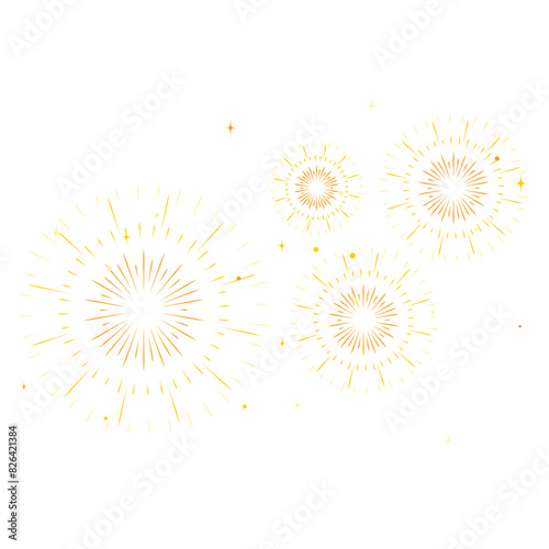 Decorated with fireworks and sparkling stars. Indian festival decoration