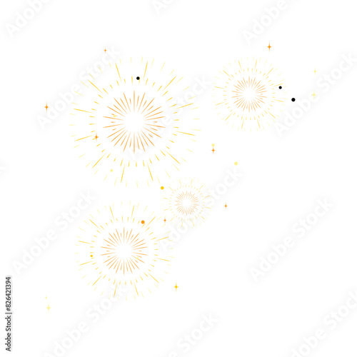 Decorated with fireworks and sparkling stars. Indian festival decoration