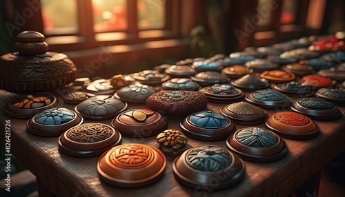 Close up of buttons in design 