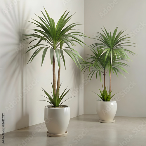 indoor potted an palm trees as decorative housep