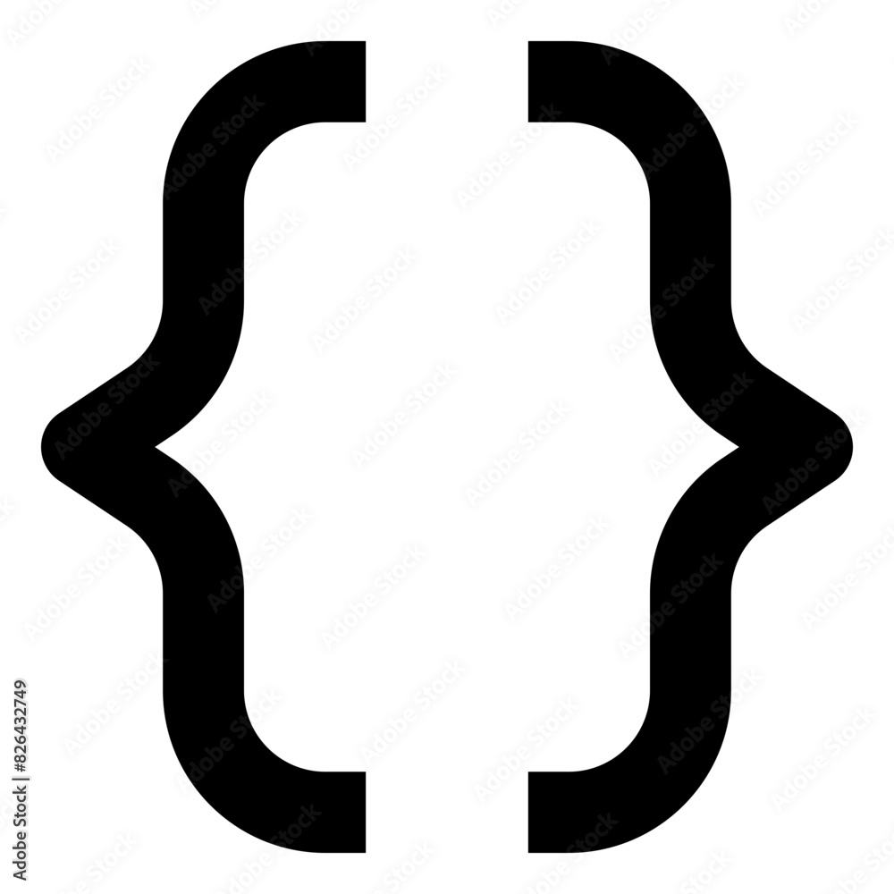 brackets curly line icon for user interface brackets curly line icon for user interface