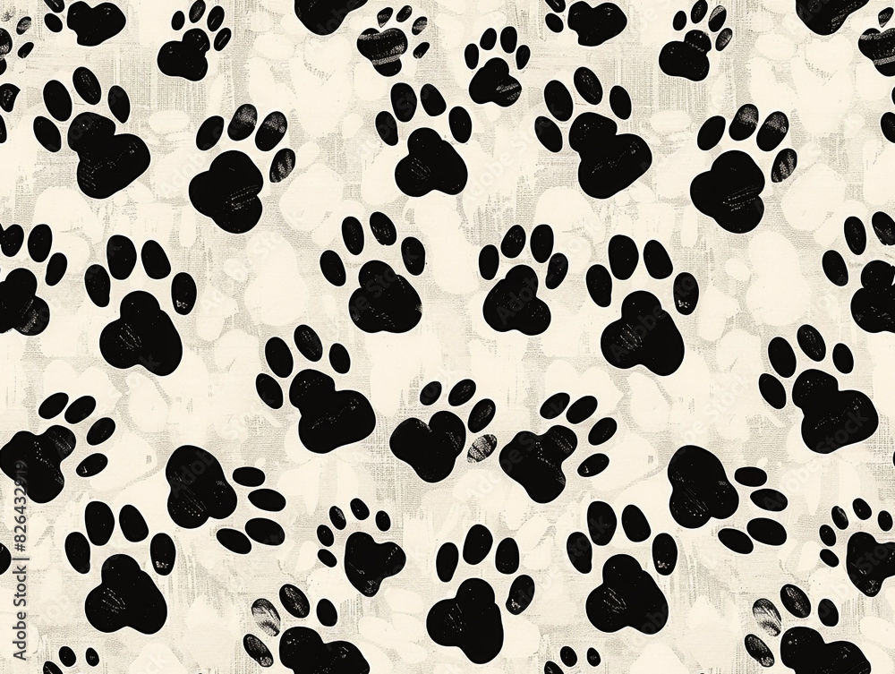 A colorful pattern of paw prints background. The paw prints are of different colors and sizes, creating a lively and playful atmosphere. A colorful pattern of paw prints background. The paw prints are of different colors and sizes, creating a lively and playful atmosphere.