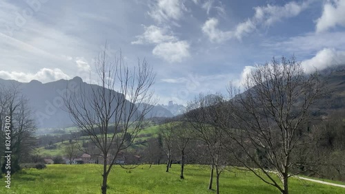 Views of Pico Urriellu in Cabrales. Picos de Europa National Park. photo