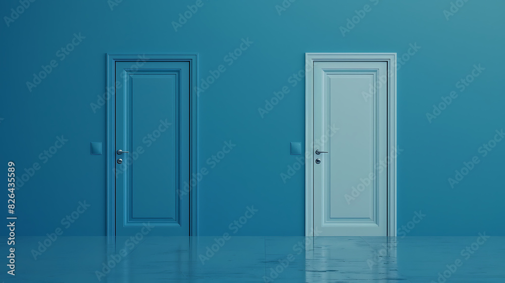 Two doors, imagine the image showing the alternative perspective Two doors, imagine the image showing the alternative perspective