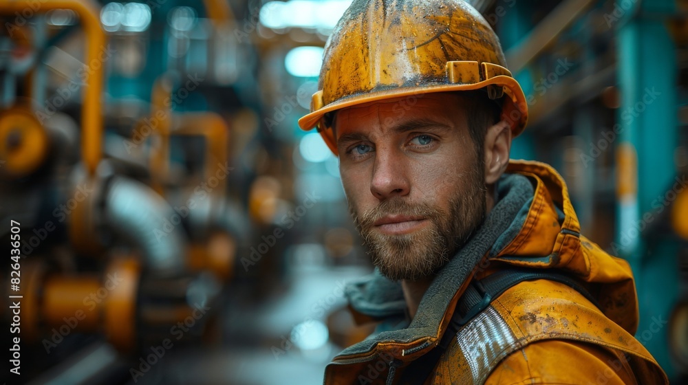 Industrial Engineers in Hard Hats.Work at the Heavy Industry Manufacturing Factory.industrial worker indoors in factory. man worker Industrial Engineers in Hard Hats.Work at the Heavy Industry Manufacturing Factory.industrial worker indoors in factory. man worker