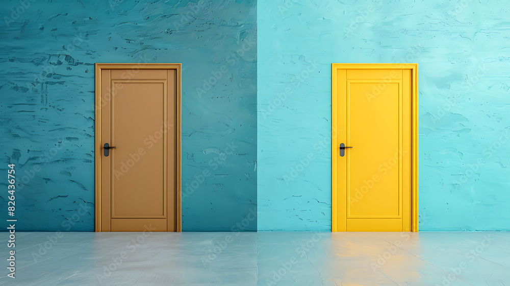 Two doors, imagine the image showing the alternative perspective Two doors, imagine the image showing the alternative perspective