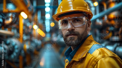 Industrial Engineers in Hard Hats.Work at the Heavy Industry Manufacturing Factory.industrial worker indoors in factory. man worker