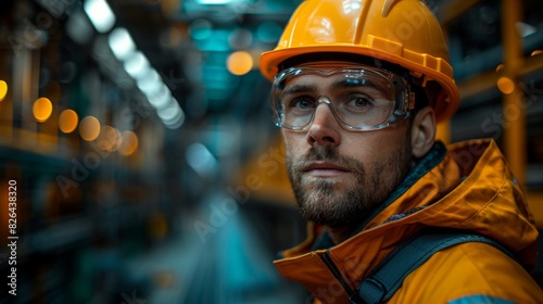 Industrial Engineers in Hard Hats.Work at the Heavy Industry Manufacturing Factory.industrial worker indoors in factory. man worker