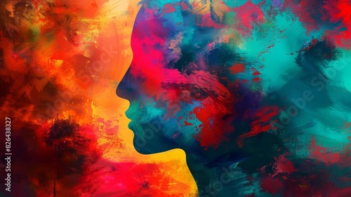 abstract concept of personality development psychology identity growth digital painting photo