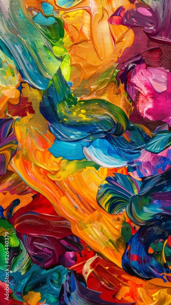 Fototapeta premium Vibrant abstract acrylic paint swirls