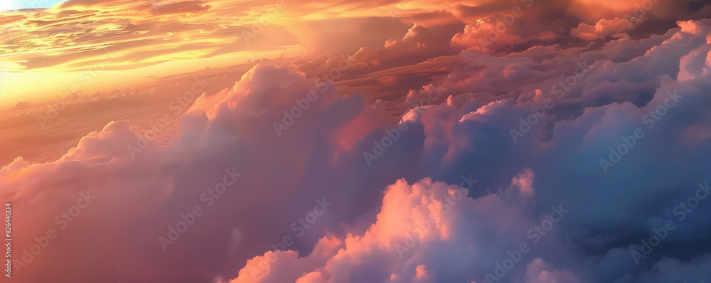 Colorful sunset sky with vibrant clouds. Colorful sunset sky with vibrant clouds.