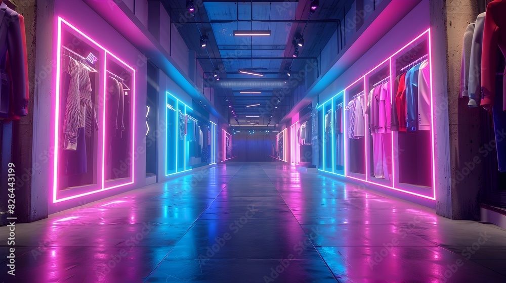 Neon Lit Urban Alley for Modern Fashion and Tech Products Presentation Neon Lit Urban Alley for Modern Fashion and Tech Products Presentation