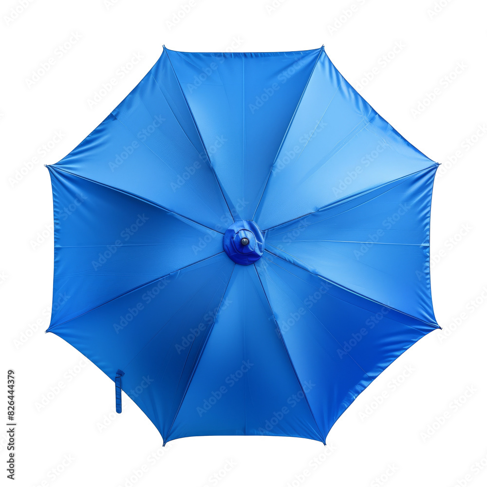 Bright blue umbrella with transparent background top view Bright blue umbrella with transparent background top view