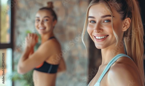 Smiling athletic beautiful ...