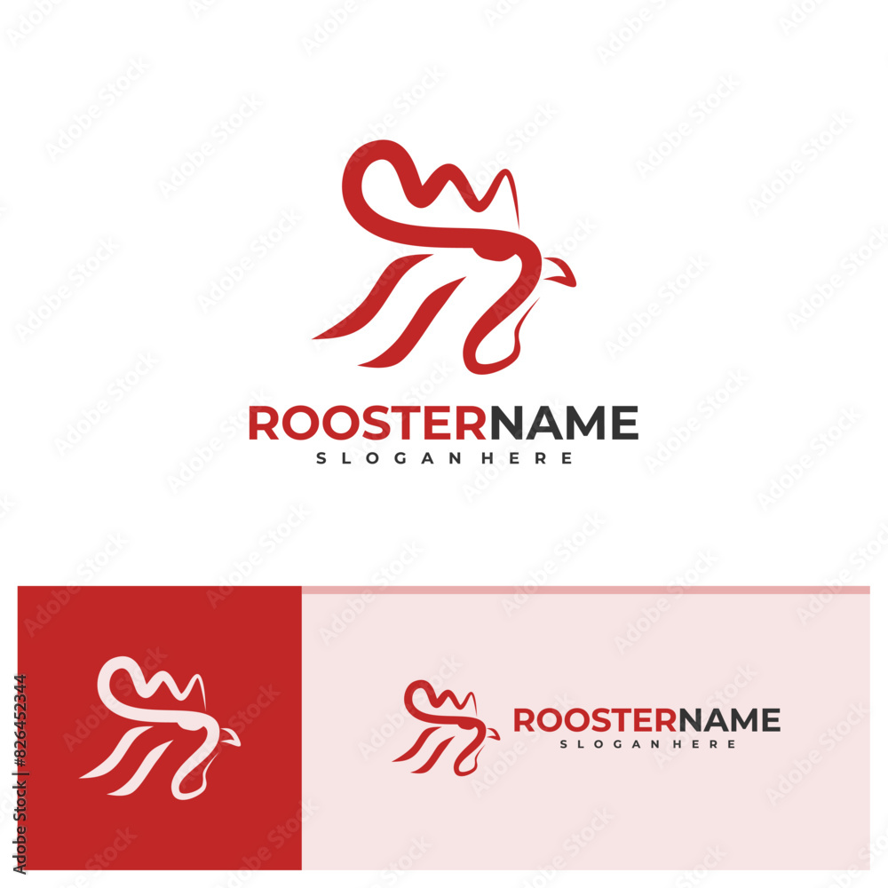 Rooster logo vector template, Creative Rooster head logo design concepts Rooster logo vector template, Creative Rooster head logo design concepts