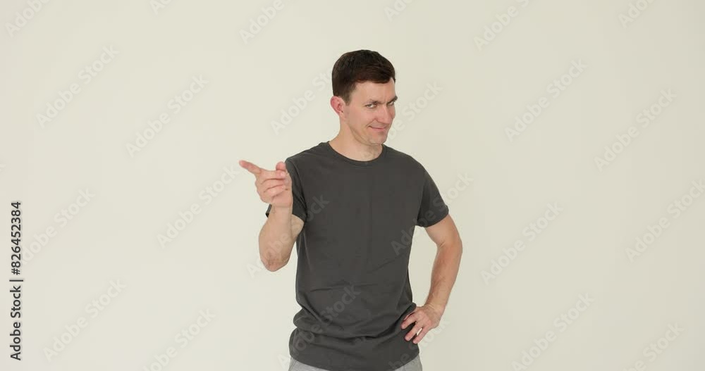 Man waving index finger and refusing 4k movie slow motion. Rejection of proposal concept Man waving index finger and refusing 4k movie slow motion. Rejection of proposal concept