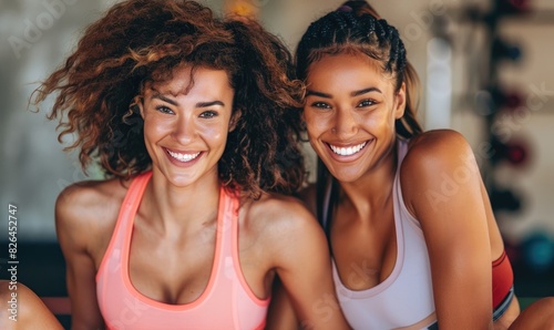 Smiling athletic beautiful ...