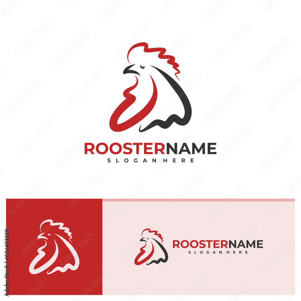 Fototapeta premium Rooster logo vector template, Creative Rooster head logo design concepts