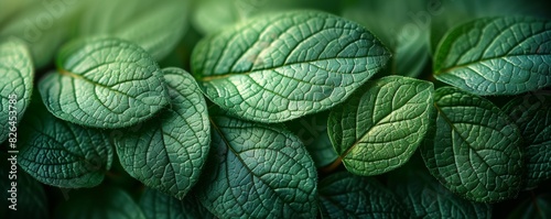 Lush green leaf texture close-up