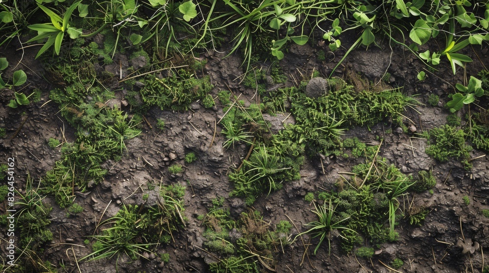 Grassy field with earth and rocks in the backdrop. Landscape concept Grassy field with earth and rocks in the backdrop. Landscape concept