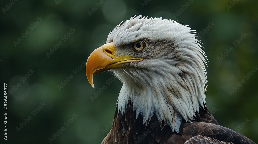 portrait of an American bald eagle on a blurred background, animal photography portrait of an American bald eagle on a blurred background, animal photography