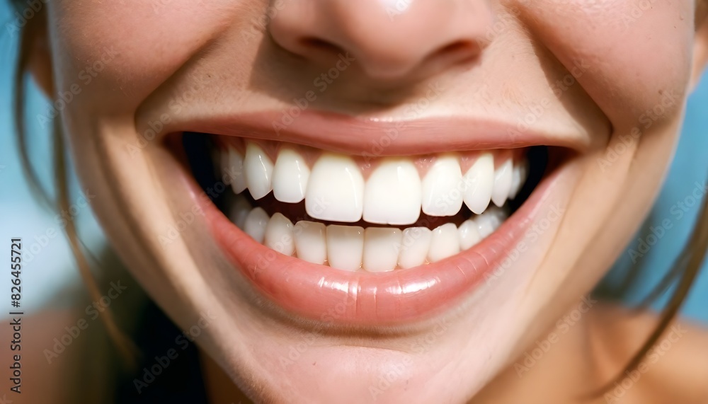Close up of a smile with white teeth. Close up of a smile with white teeth.