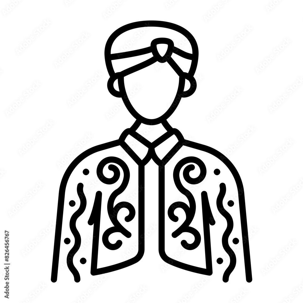 Muslim Groom Wearing Sherwani and kula concept, Embroidered long ... image.