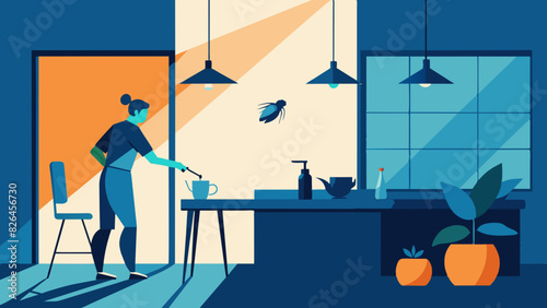 Contemporary Kitchen Cleaning Routine with Modern Design Elements
