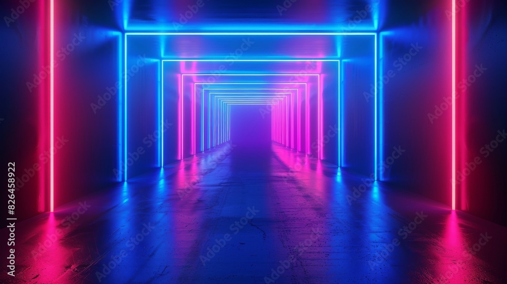 Blue abstract light. Diode tape, light line. blue and pink gradient. Modern background, neon light. Empty stage, spotlights, neon Blue abstract light. Diode tape, light line. blue and pink gradient. Modern background, neon light. Empty stage, spotlights, neon