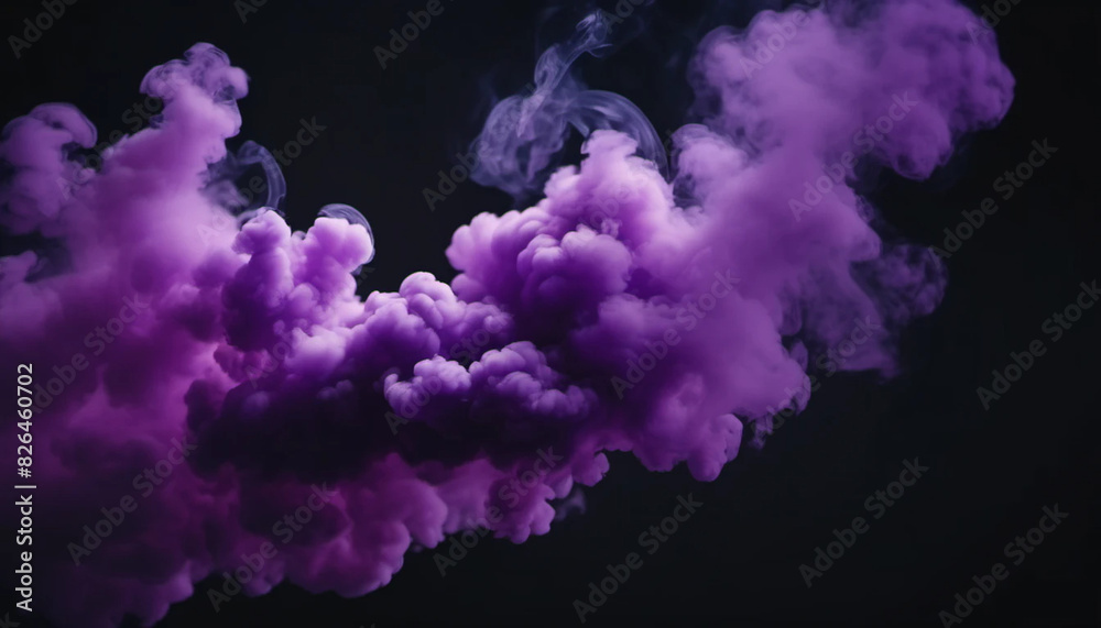 Fototapeta premium purple smoke on black background, ai