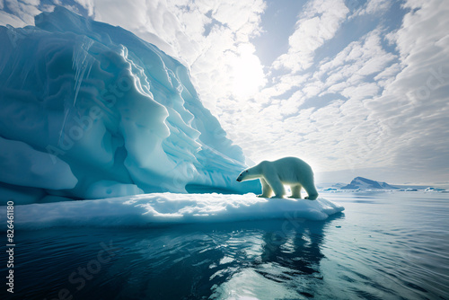 a polar bear on an iceberg