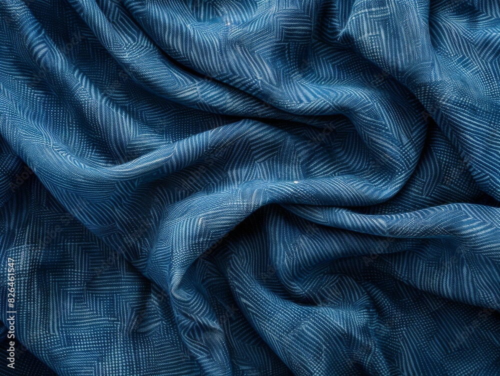 Wavy patterned blue cloth. Fashion concept Wavy patterned blue cloth. Fashion concept