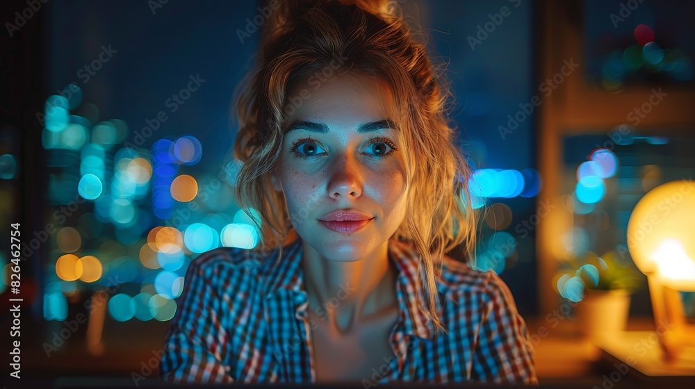A woman working late in the office, symbolizing dedication and hard work in the pursuit of financial success. A woman working late in the office, symbolizing dedication and hard work in the pursuit of financial success.