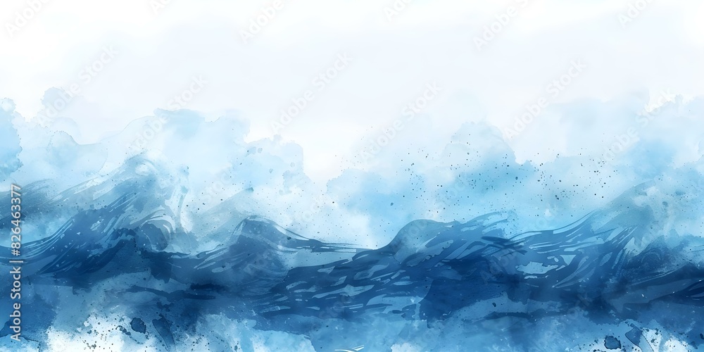 Soft blue and white watercolor ocean wave background perfect for abstract graphics. Concept Abstract Art, Watercolor Techniques, Ocean Waves, Color Palette, Graphic Design