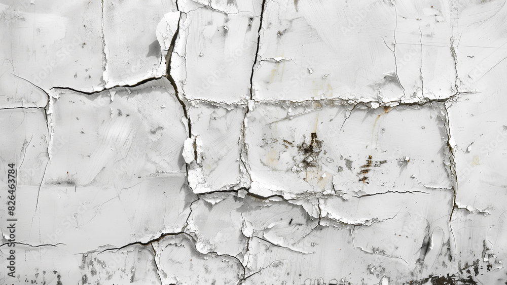 Shattered Purity: White Grunge Background with Glass Cracks Shattered Purity: White Grunge Background with Glass Cracks